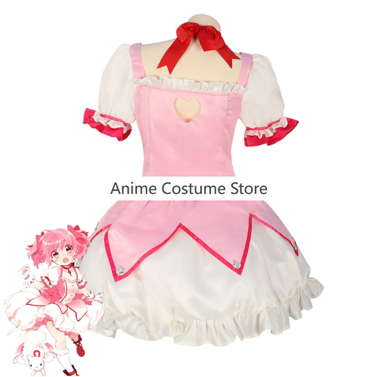 Anime Puella Magi Madcontemplated Princess fur s pour femme, jolie perruque de carnaval trempée, jupe moelleuse rose, costume de cosplay