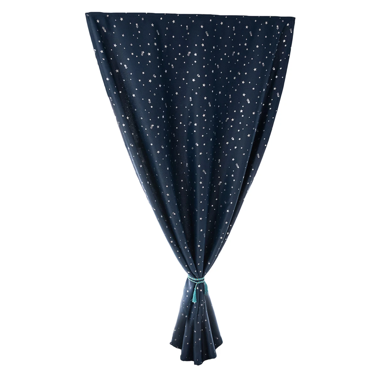 

1 pc Blackout Curtains Sliver Star Decorated Punch Free Window Drape Thick Privacy Home Bedroom Kids Room Light Blocking Curtain
