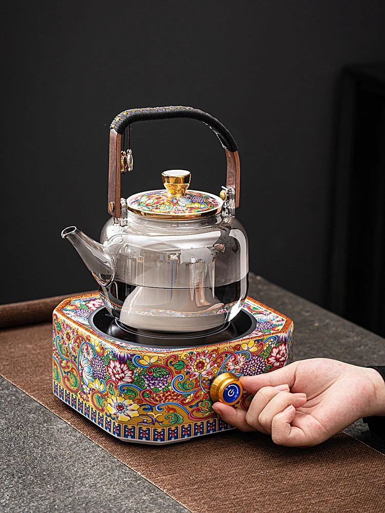 Tea Cooker Electric Ceramic Stove Household High Temperature Resistant Glass Pot Enamel Tea Set Chinese Tea Making Device Tea