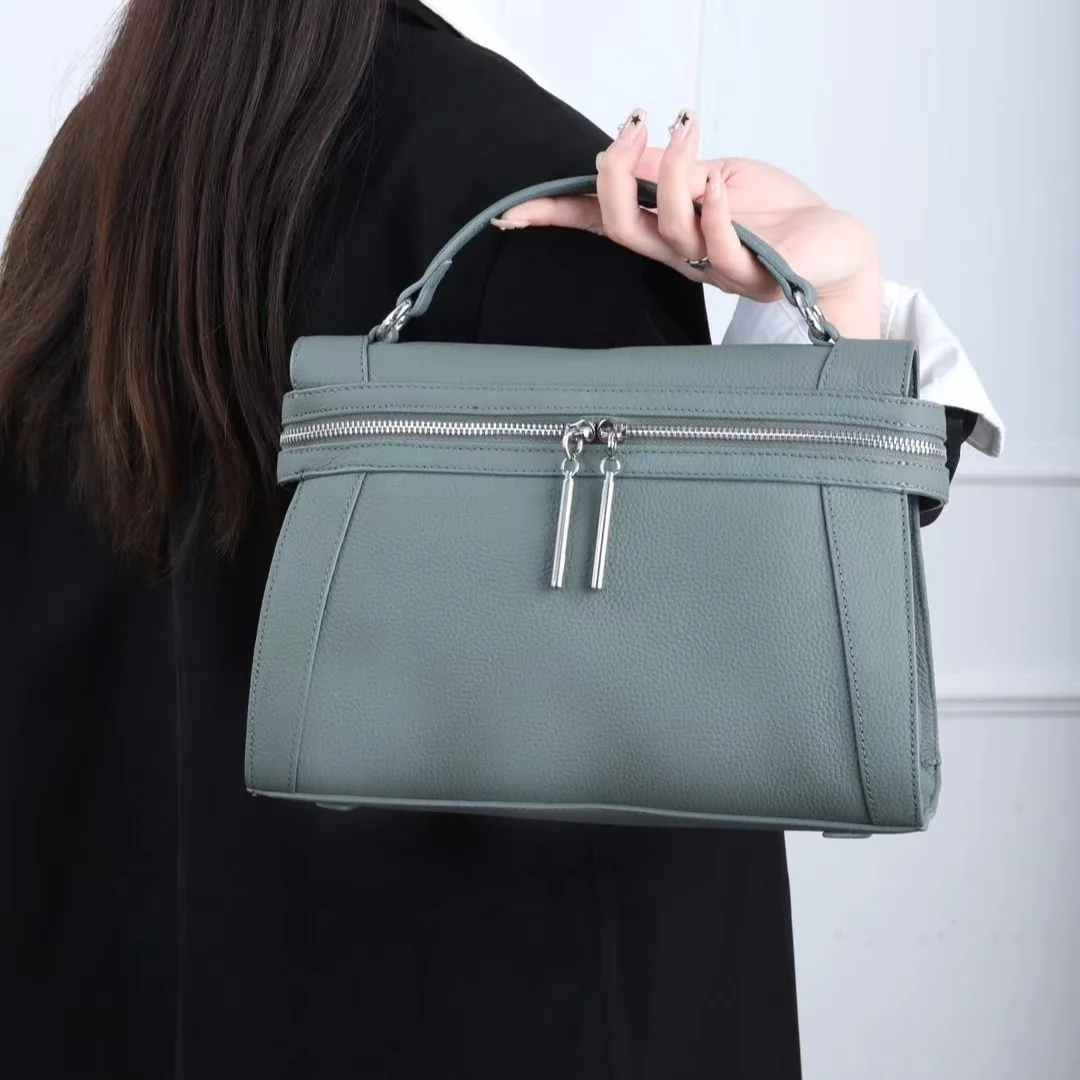 

2024 New Korean Sle Vintage Top Layer Cowhide Handbag Women Casual Genuine Leather Single oulder Motorcycle Bag