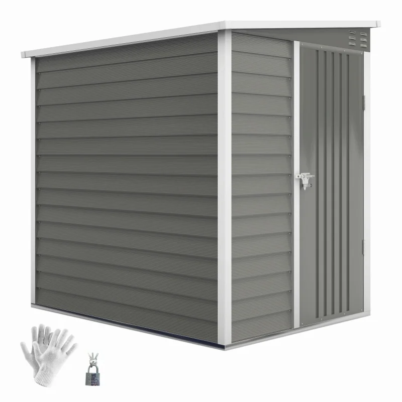 Outsunny Metall Gerätehaus 2,3m² 142x184x181cm Geräteschuppen mit Fundament