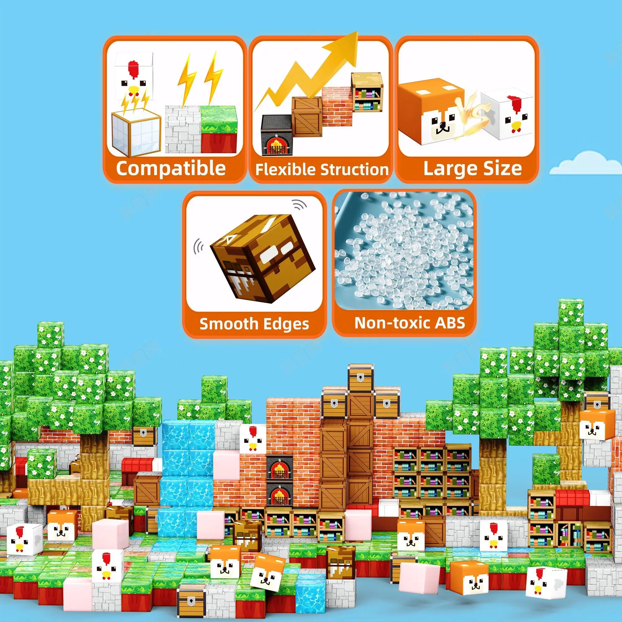 Creative Magnetic Building Block World Gift Puzzle Assembly Magnet Toy for Children's Birthday Present