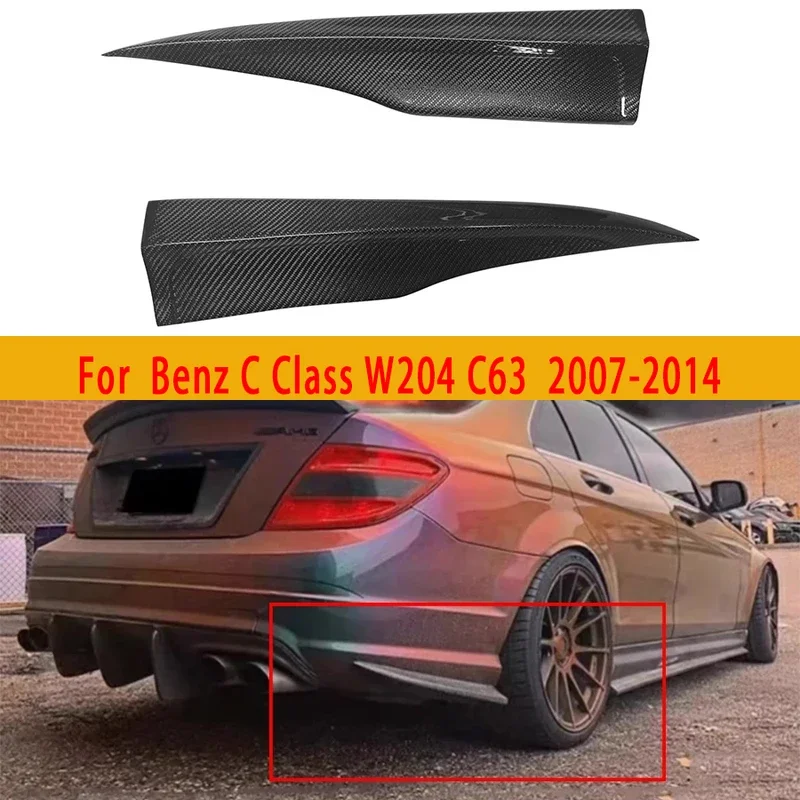 

for Mercedes Benz C Class W204 C63 AMG 2007-2014 Carbon Fiber wrap angle Car Rear Bumper Splitter Corner Trim Car Accessories