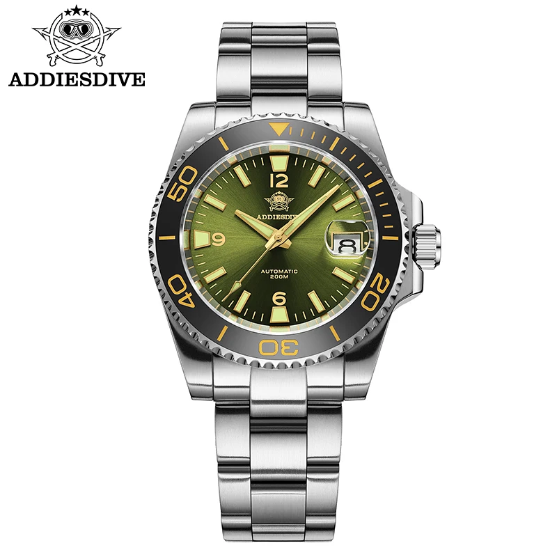 ADDIESDIVE nuevo reloj de regalo de buceo para hombres 8215 zafiro automático AR recubierto de vidrio bisel de cerámica impermeable 200m luminoso inoxidable St