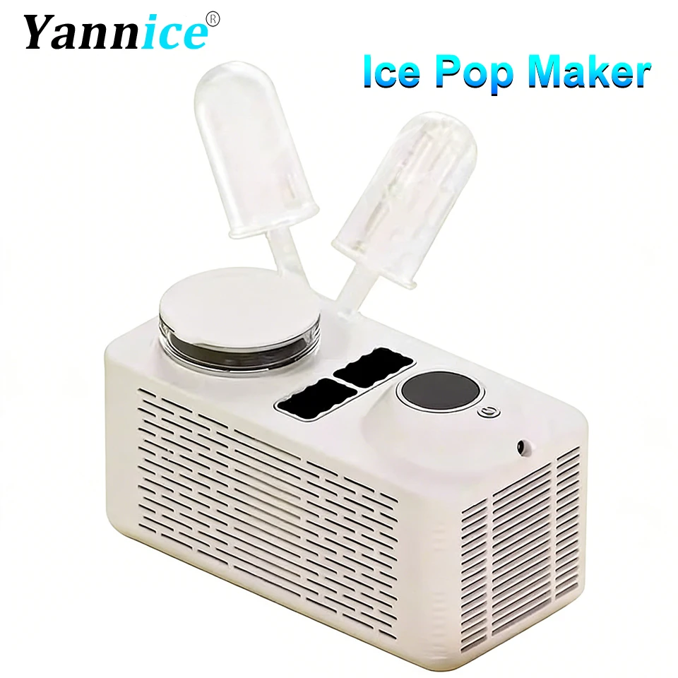 

Mini 2 Hole Automatic Popsicle Maker Quick Ice Making 12V/220V DIY Ice Cream Maker Portable Ice Pop Machine for Car Home Camping