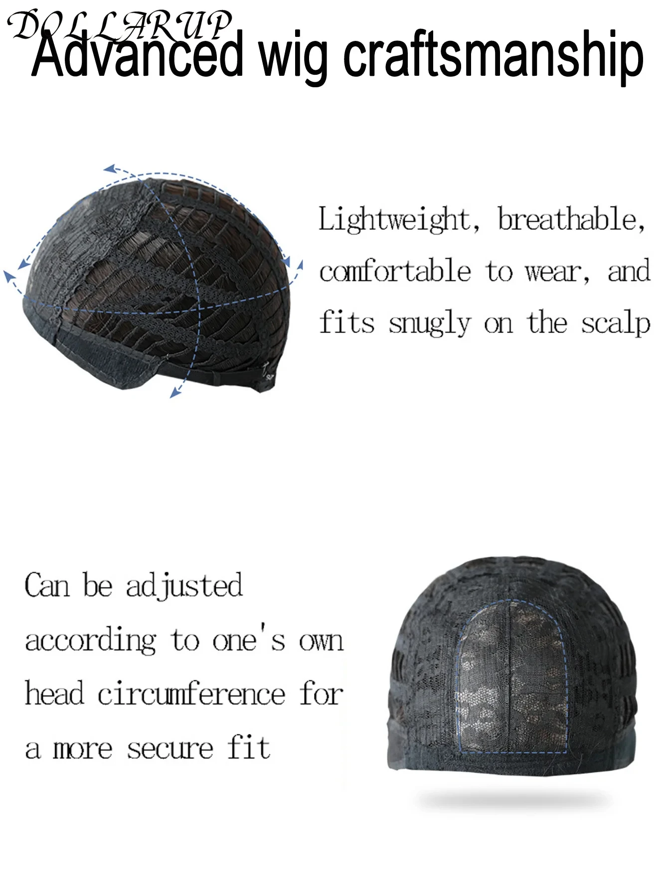 شعر مستعار JKL أسود ذهبي فاتح مجعد بوب مع غرة تموج الماء - شعر صناعي قصير للحفلات التنكرية والارتداء اليومي وتصفيف الأزياء #3