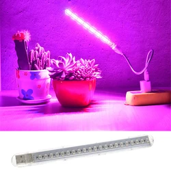 5V oświetlenie LED do uprawy USB pełne spektrum czerwony i niebieski Phyto rosną lampy 21 leds kryty Phytolamp dla roślin kwiaty sadzonka cieplarnianych