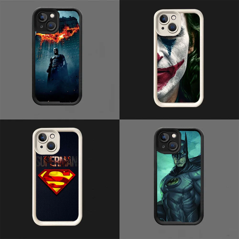 WAA-2 Batman DC White Stepped TPU Case For iPhone 11 12 13 14 15 Mini Pro Plus Max