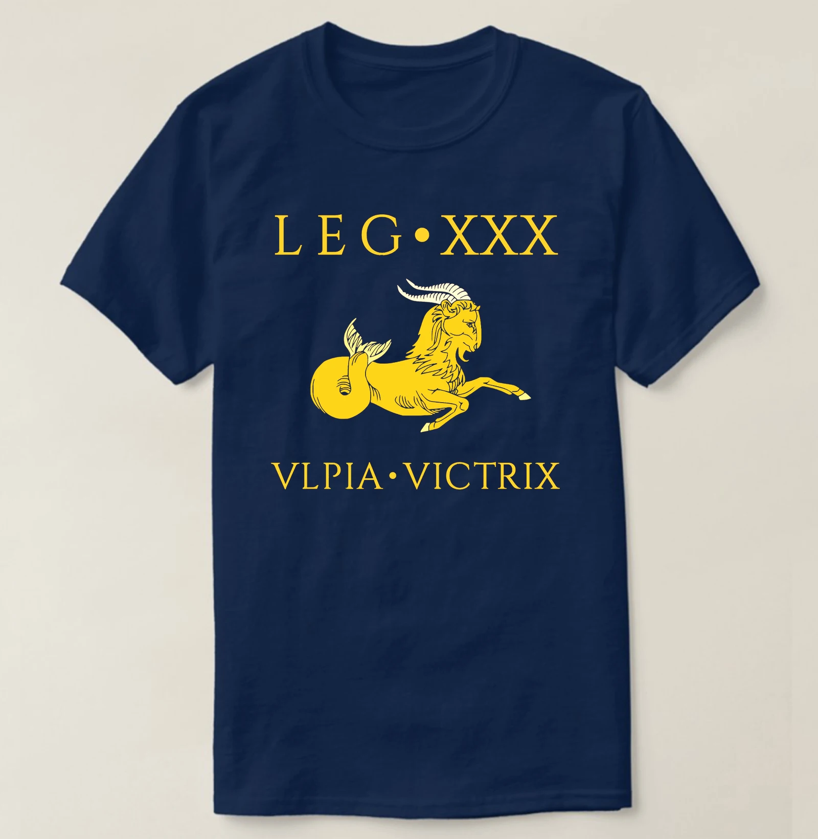 Camiseta casual de manga curta com gola O masculina, Legio XXX, Ulpia Victrix, Vexillum, Capricornus, Emblema, Roman Legion, 100% algodão