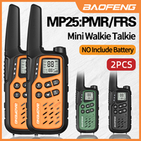 2pcs Baofeng Walkie Talkie for Adult MP25 PMR446 FRS Type-C Charger Long Range Two Way Radio for Restaurant (No Include Battery)