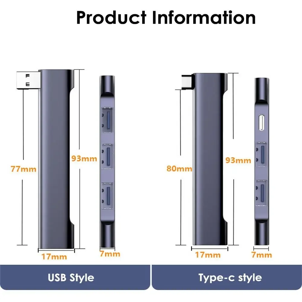 HUB de USB-C 4 en 1, estación de acoplamiento Universal USB 3,0, carga PD, divisor de alta velocidad, adaptador OTG para accesorios de ordenador portátil