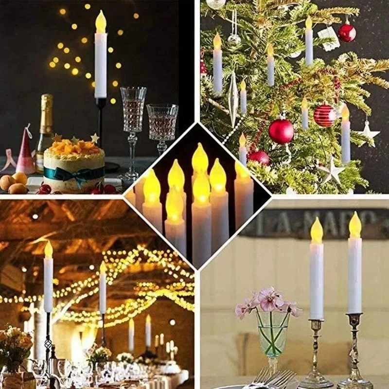 Velas sin llama alimentadas por batería, luces de vela grandes, lámparas LED de luz cálida para el hogar, decoración de fiesta de Navidad y Halloween