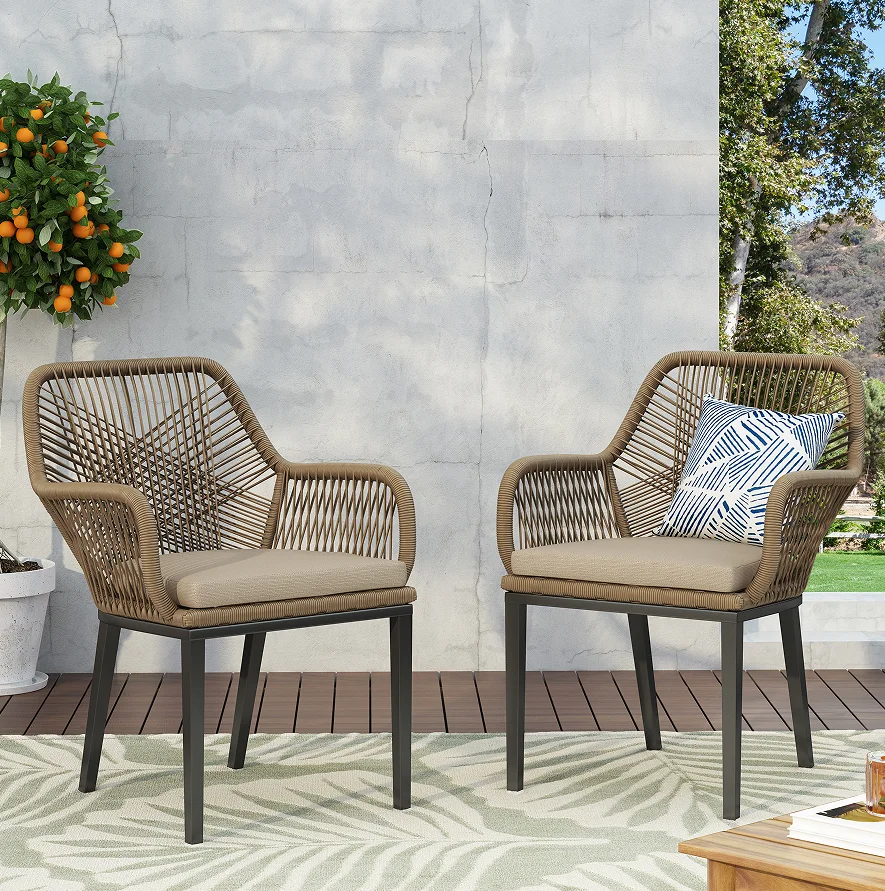 

Современный складной комплект садовой мебели из дерева и веревки: 2 стула – удобные, портативные, для использования на балконе, террасе, в ресторане