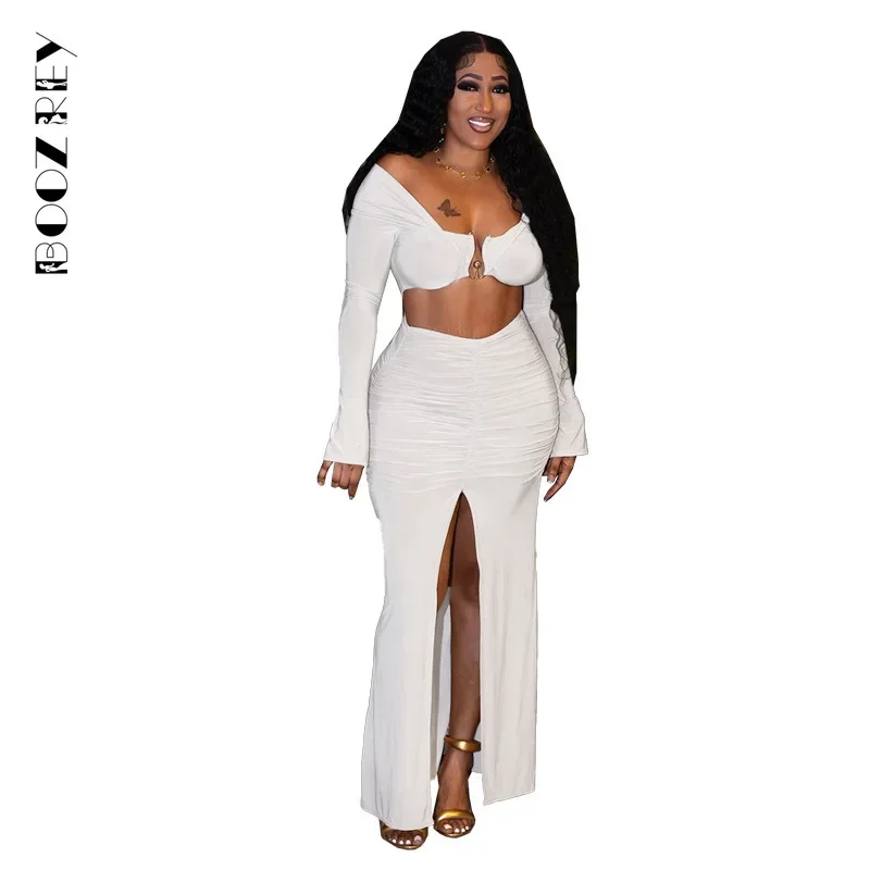 BoozRey Sexy Outfits Set Long Sleeve Split Back Dress Set Female Cover Up Beach Bathing Suits Playa Swimsuit Cape For Women Suit