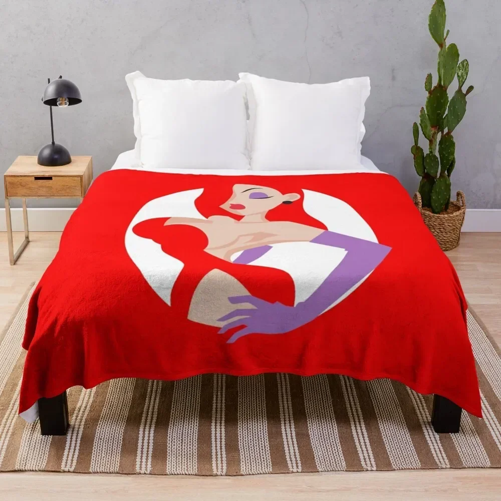 

Jessica Rabbit Minimalist Throw Blanket Warm Soft Plaid Blankets