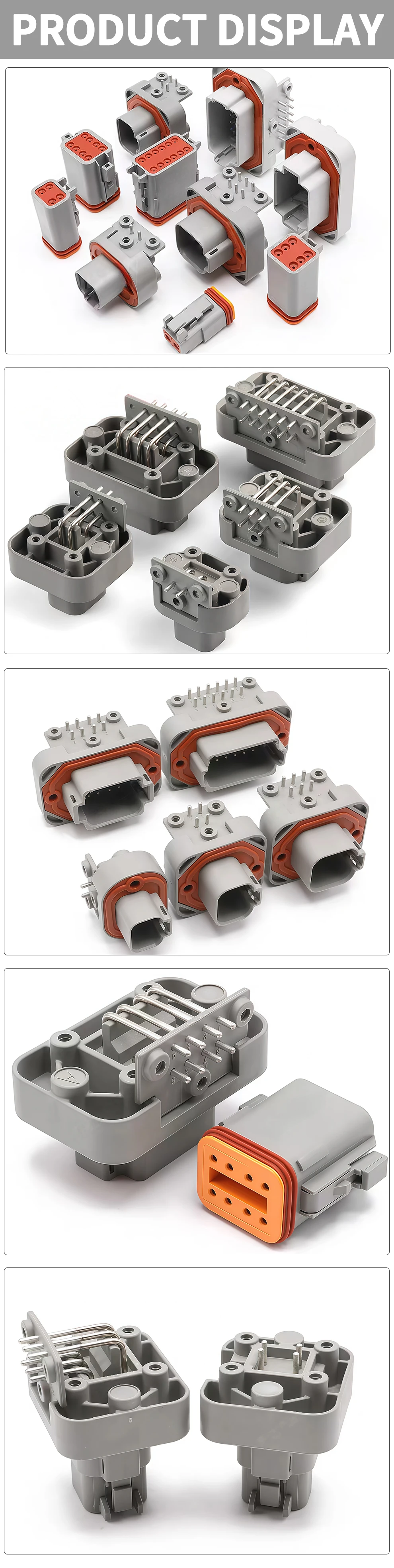 DT13 Series Waterproof Automotive PCB Right-Angle Header Connector 2/3/4/6/8/12Pin Male/Female Kit for Car Truck Bus Marine T&I Online Store