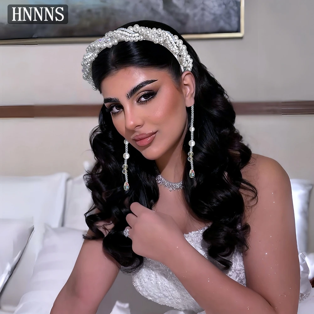 

TOPQUEEN Elegant Pearl Tassel Headband Handmade For Brides Weddings Ladies Banquets Dances Parties Hair Accessories YXA341