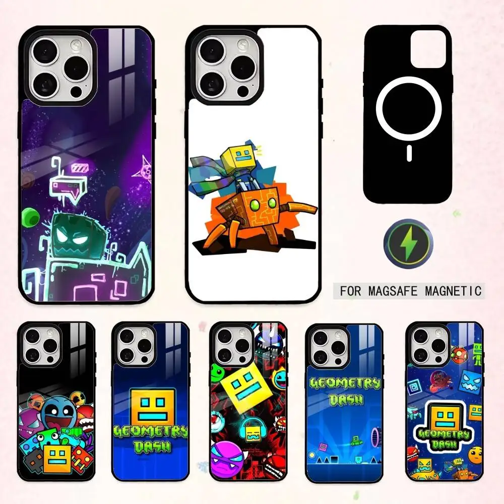 

cool G-Geometry D-Dash Game Phone Case For iPhone17,16,15,14,13,12,11 Plus,Pro Max Magnetic For Magsafe Wireless Charging