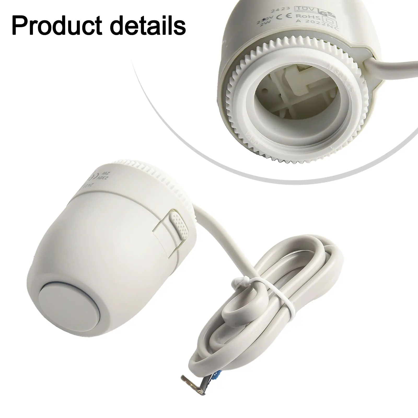 床暖房用サーモスタットに取り付け可能な、使いやすい電気式加熱アクチュエーター。難燃性シェルを採用し、設置位置を調整可能。