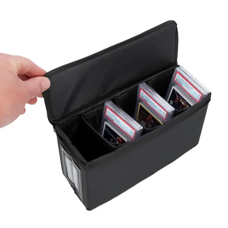 

Card Deck Box Card Deck Cases With 3 Internal Dividers Light Duty Foldable Card Holder For 30 Graded Sports Trading Cards