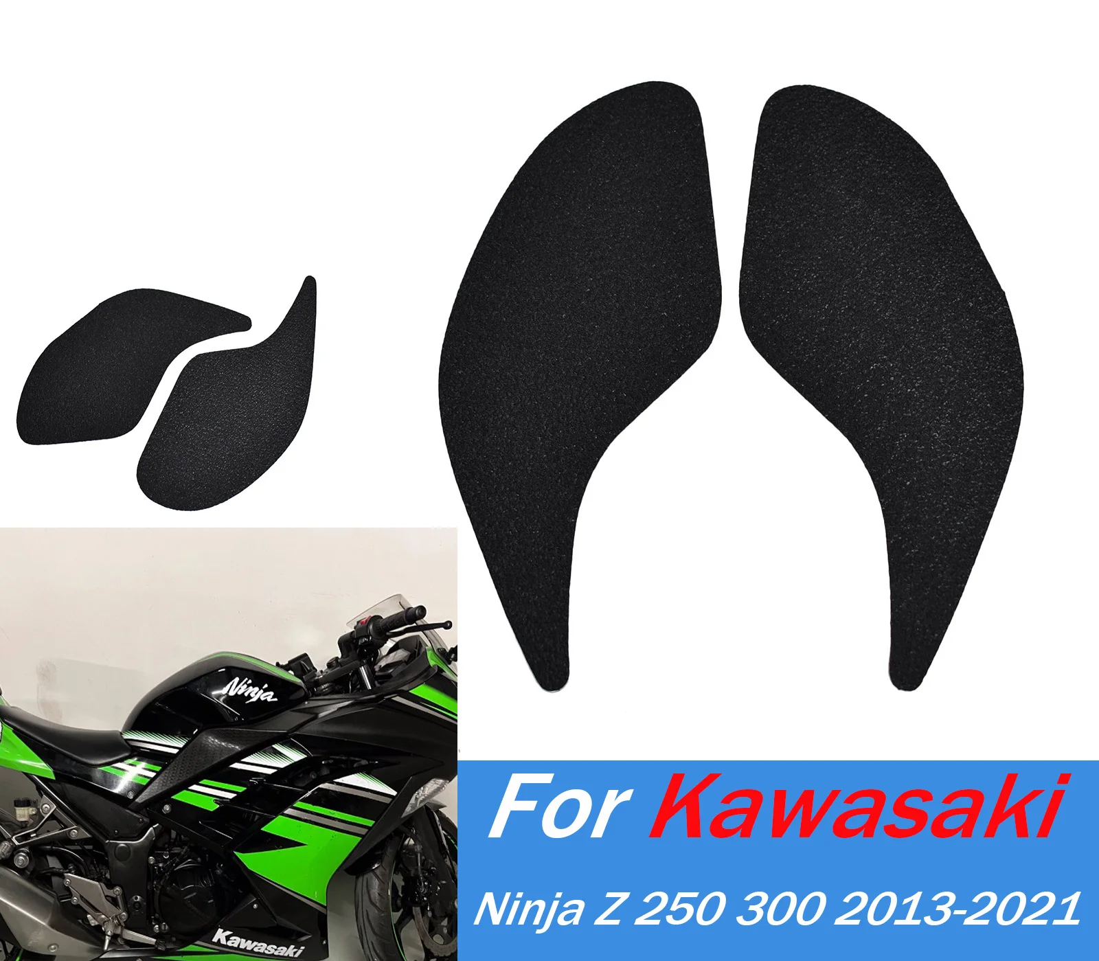 

For Ninja Z300 250 Motorcycle Tank Pad Stickers Gas Protector Kit For Kawasaki Ninja 300 Z300 2013-2021 Knee Protection Stickers