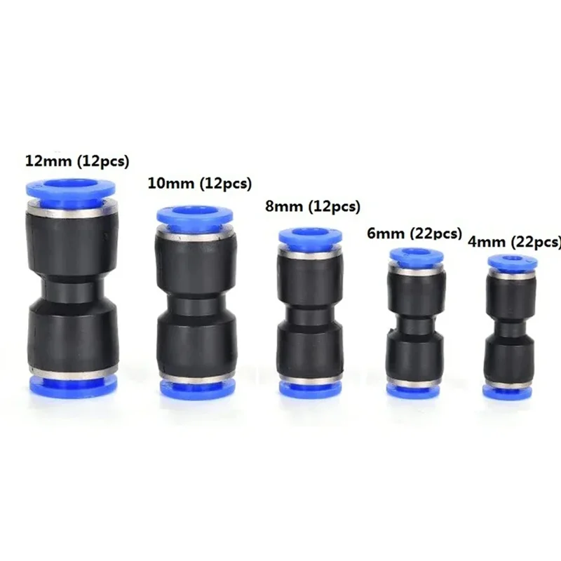 ABGE-PU/PA/PE/PVC Per tubi in polietilene Connettori a innesto rapido - 80 pezzi disponibili, adatto per tubi da 1/2 3/8 5/16 1/4 5/32 pollici