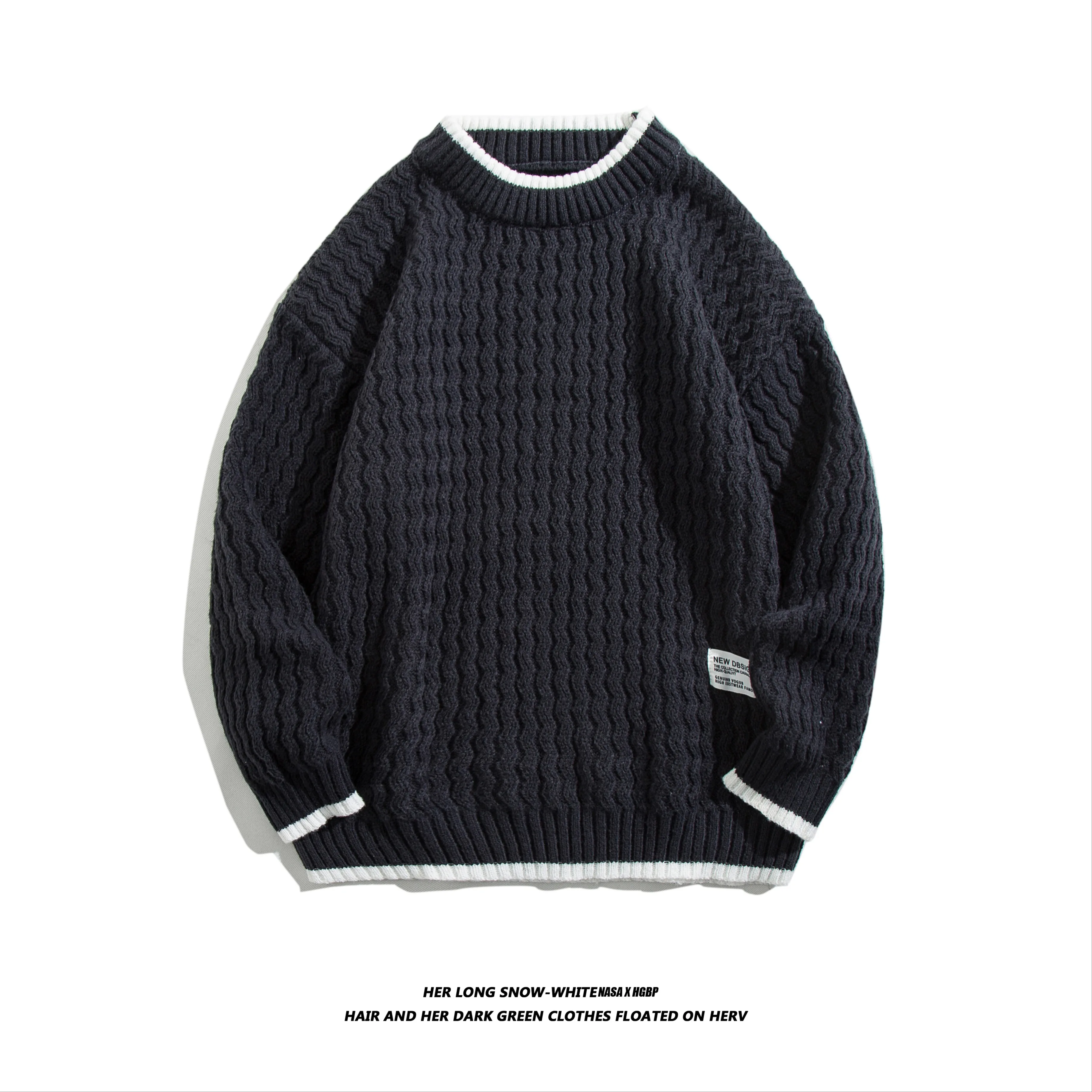 

Solid Color Men Sweaters Pullovers Korean Winter Warm O Neck Knitted Sweater High Quality Loose Top Fashionable Men's Clothing