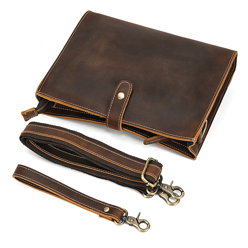 Pochette en cuir véritable avec bracelet pour homme, pocommuniste ISub Iphone, sac à main pour homme, peau de vache véritable, mini sac initié, 100%