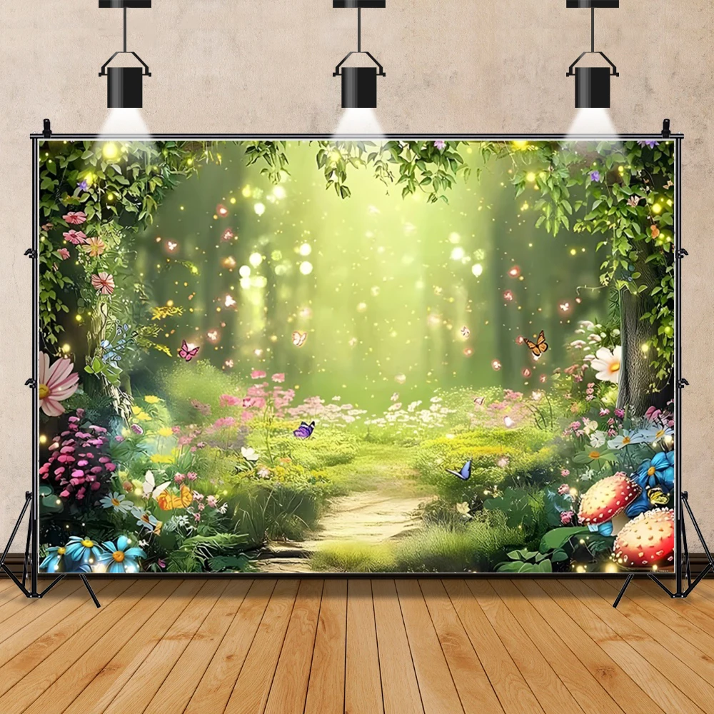 Fairy Tale Book Enchanted Forest Backdrop Fantasy Nature Jungle Fairy Princess Birthday Photography Background Photo Studio Prop