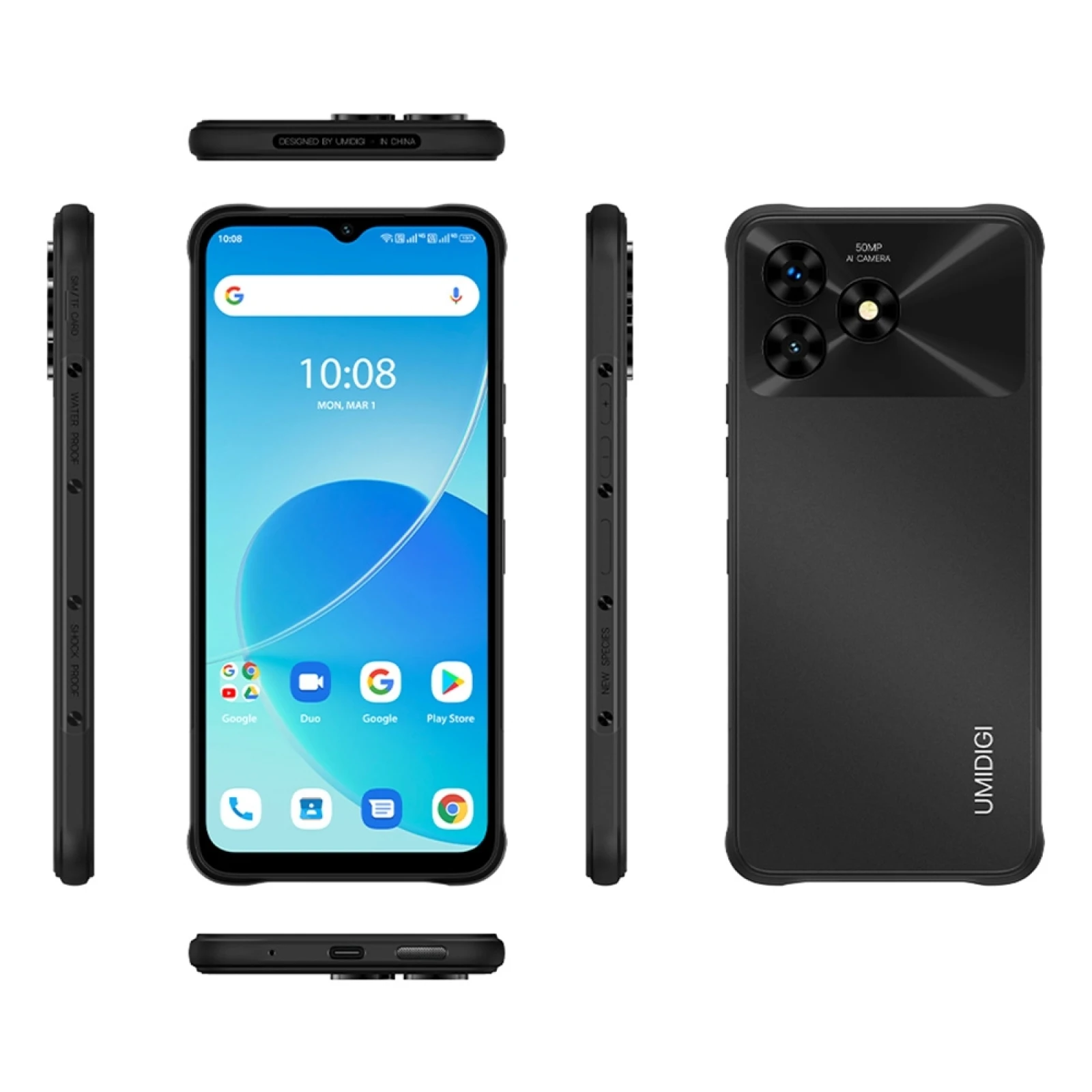 UMIDIGI G5 Mecha Rugged Phone 6.6'' Android 13 Unisoc T606 Octa Core 8GB RAM 128GB ROM 4G LTE Network Face ID  Side Fingerprint