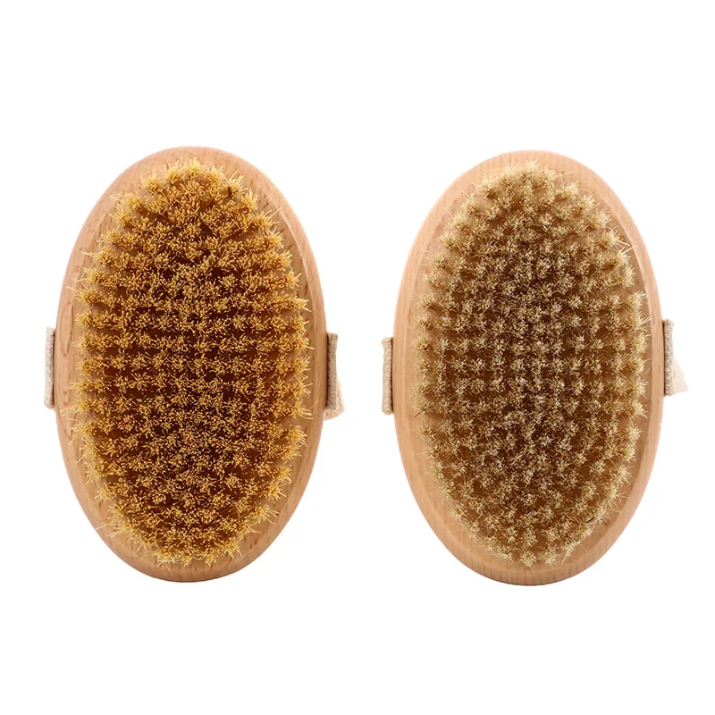 2 In 1 Dry Skin Body Brush Natural Bristle Dead Skin Remover Anti Cellulite Exfoliates Blood Circulation Health Massage Tools