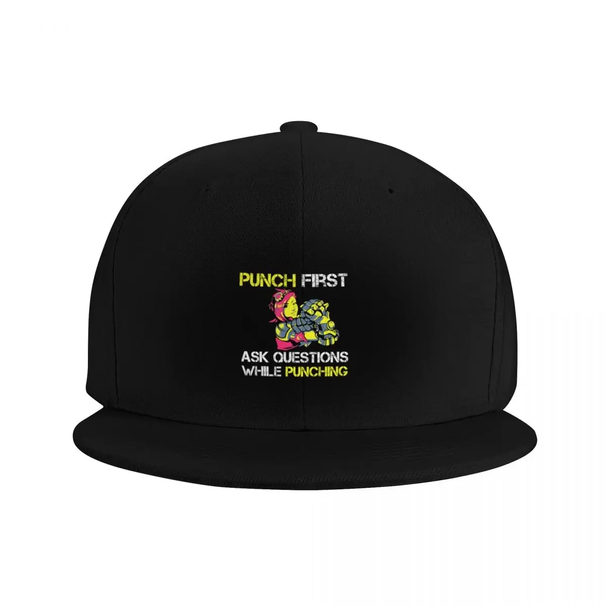 Punch First Ask Questions While Punching Legends Of Vi, funny shirt Baseball Cap Rugby Golf Wear Hats For Men Women's