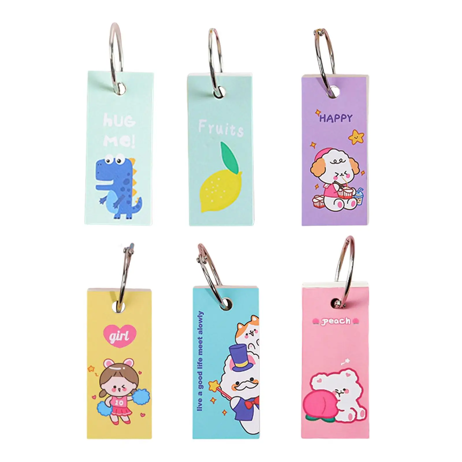 バインダーリング付きの空白のフラッシュカード、学習カード、ブックマーク紙、家庭用のDIYグリーティングカード