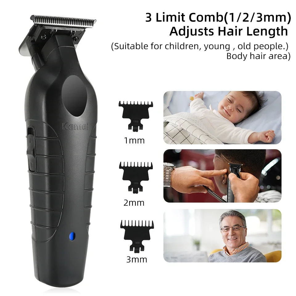 Professional Hair Trimmer for Men Cordless Hair Clippers Barber Hair Beard Trimmer Body Hair Cutting Machine Type-C Charging