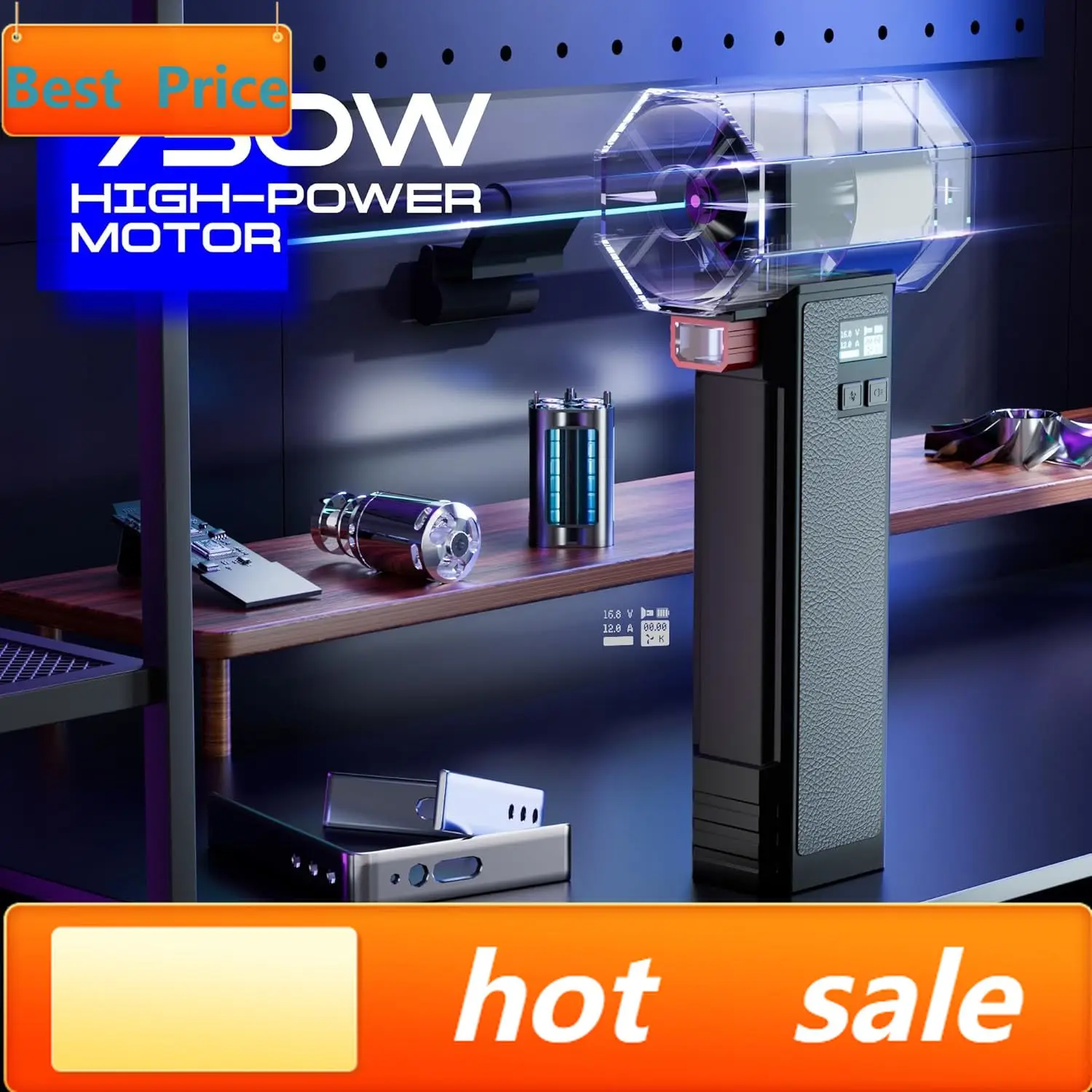 

hot-sellingTurbo Dryer Blower for Cars, Car Dryer Air Blower,1600g Instant Thrust, 4 Speeds, 64MM Super Electric Cordless Leaf B