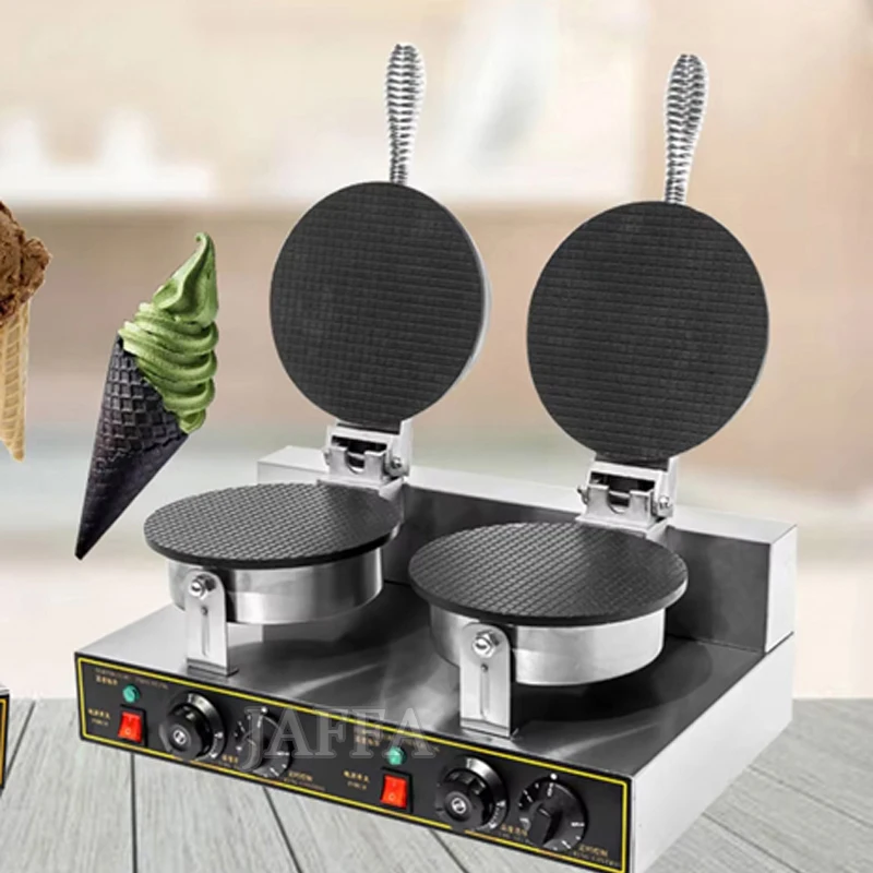 Waffle Ice Cream Cone Maker Nonstick Plates Double Sided Heating Electric Waffle Cone Maker Machine For Waffle Cups