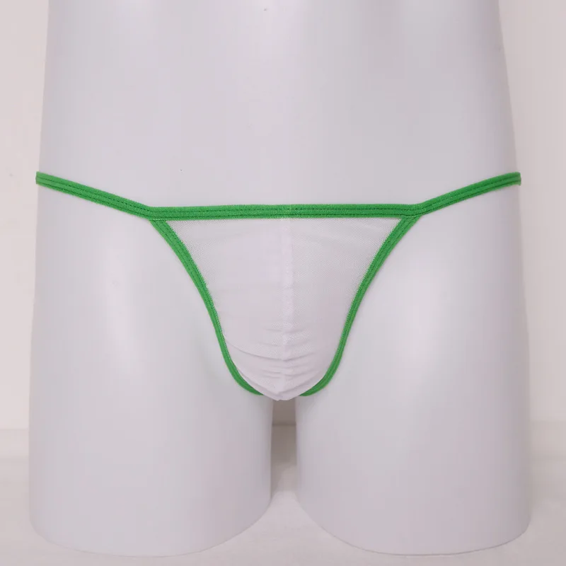 Transparent Mens Erotic Sexy Underwear Mesh High Elasticity Pouch Thongs Smooth Men T-panties See Through Male Lingerie Tanga