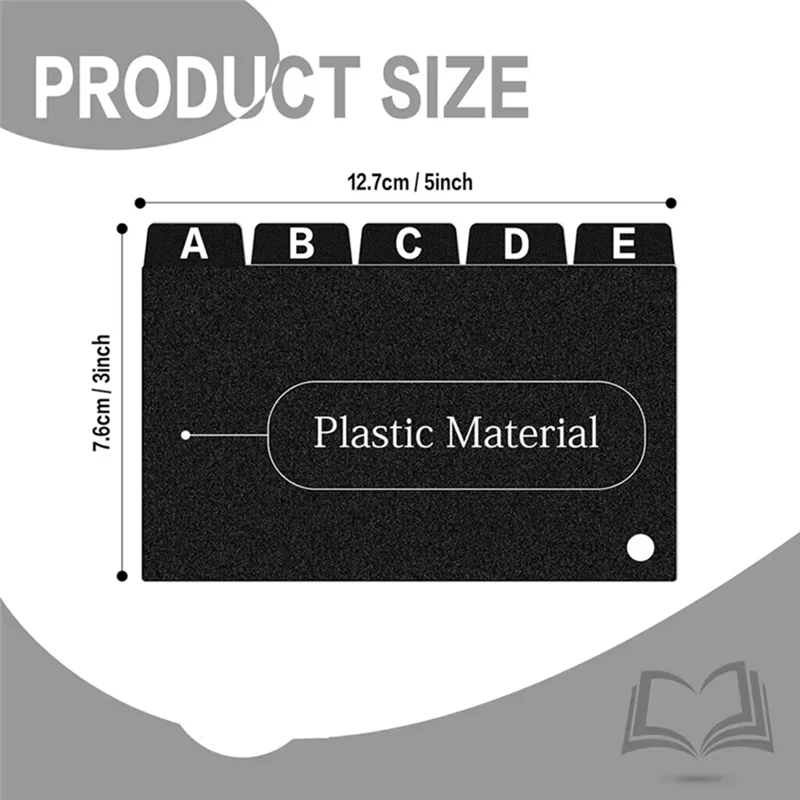 30Pcs Black Index Card Dividers 3X5 Inch, Alphabetical Tabbed Index Card Dividers With Ring Index Card Organizer