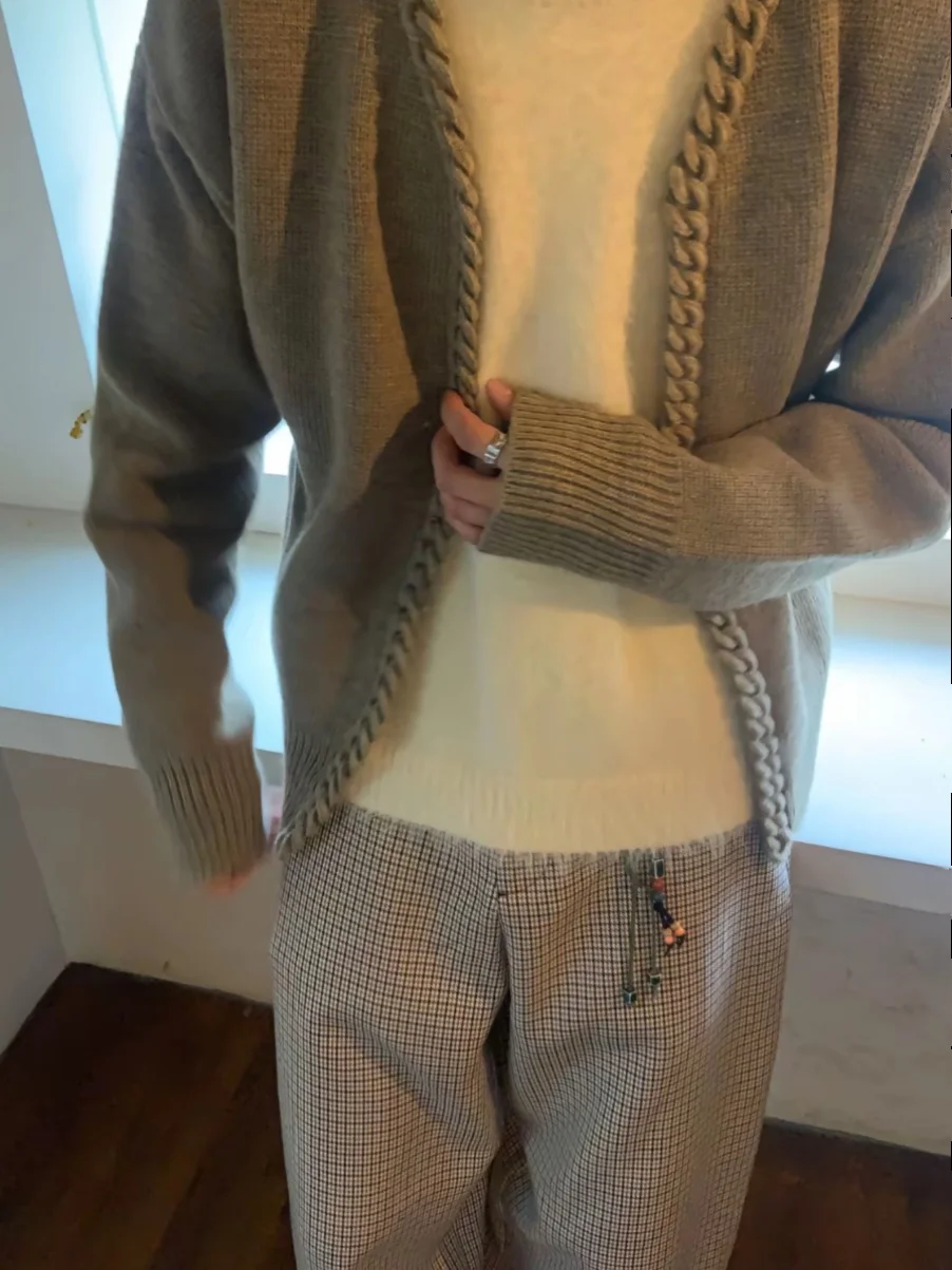 

Cleanfit Lazy Sle Men's Open Cardigan Sweater Wide Simple Design Casual Knitted irt Autumn Winter V-ne Long Sve Yout...