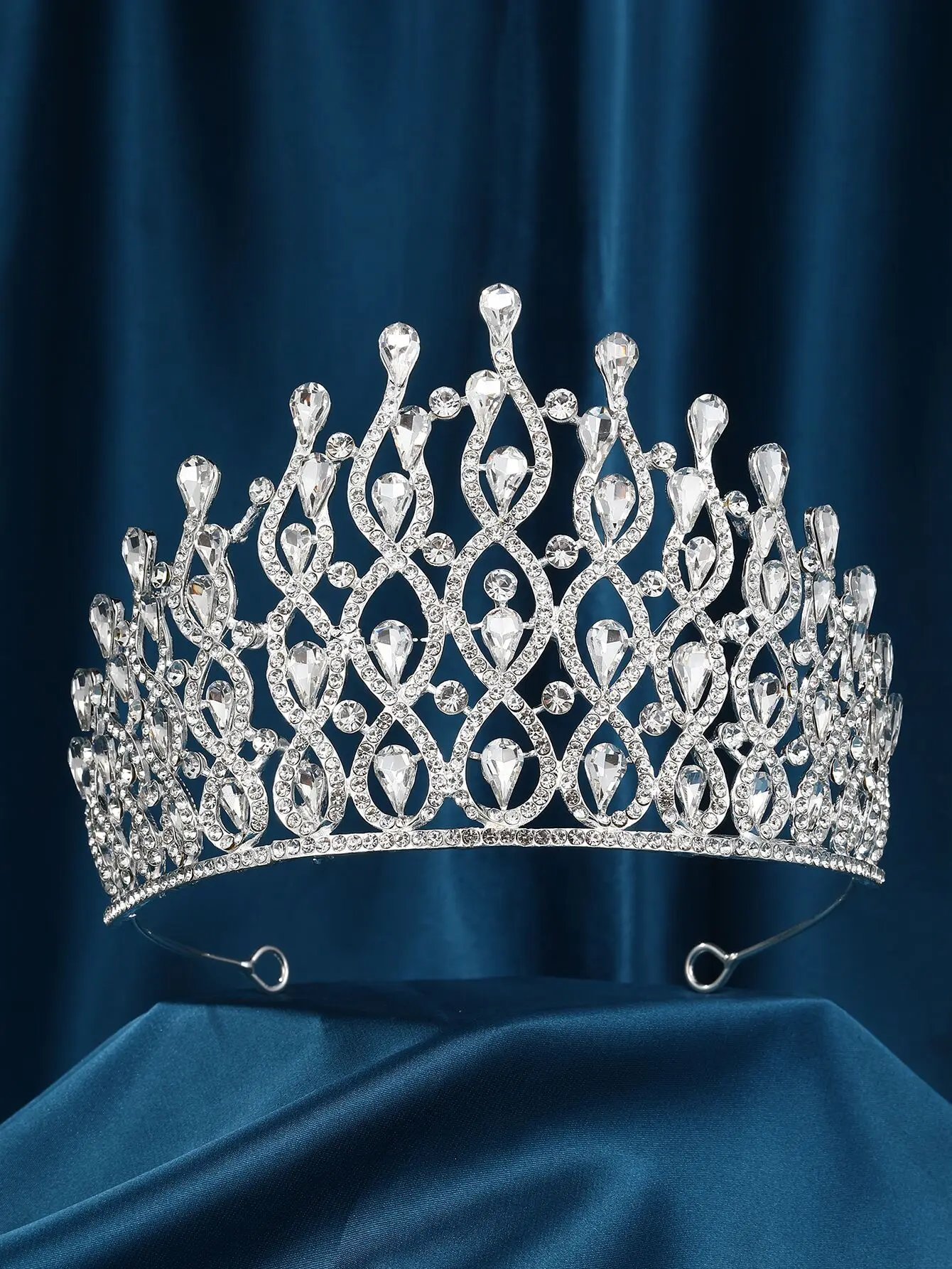 Luxury Bridal Crystal Crown Baroque Mori Rhinestone Tiara Wedding Hair Accessories Queen Headpiece