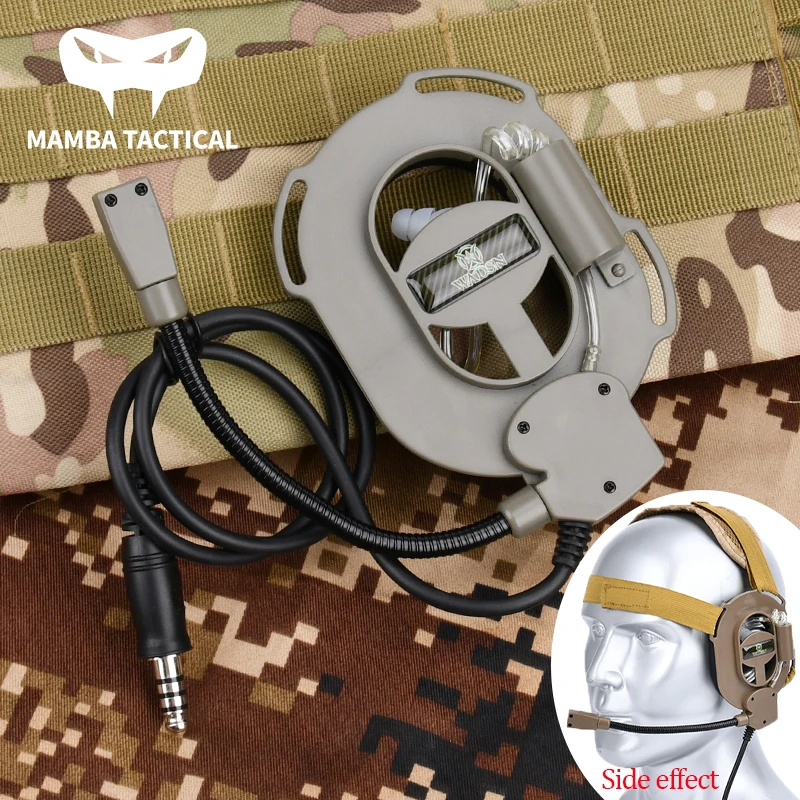 

WADSN BAOMAN Tactical Side Headphone Microphone Communication Hearing Protection Unilateral Headset Outdoor Hunting Accessory