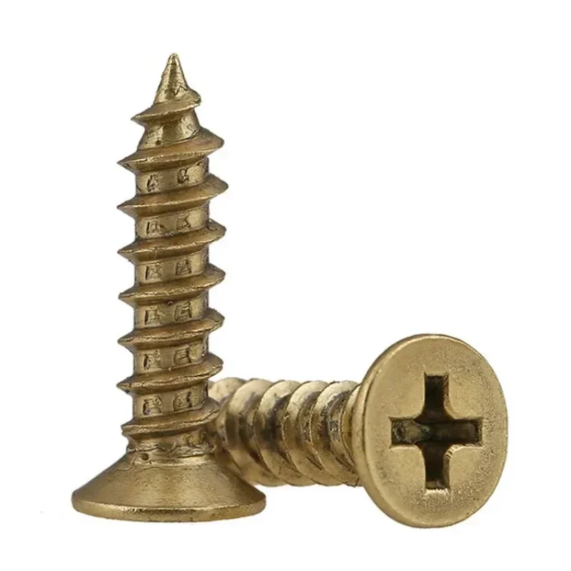Viti autofilettanti a testa svasata a croce in ottone da 2-10 pezzi viti per legno autofilettanti a testa piatta M3 M3.5 M4 M5 M6