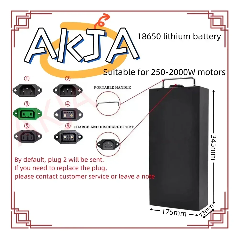 

Air fast transportation 60V New Full Capacity Power 18650 Lithium Battery 20ah-100ah Lithium Battery Pack Suitable for 250-2000W