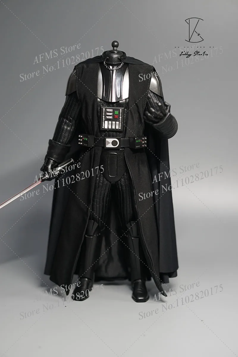 Kelly Studio 1/6 Men Soldier Leather Jumpsuit Cloak Star Wars Darth Vader Black Knight Clothes 12Inch Action Figure Model Toys