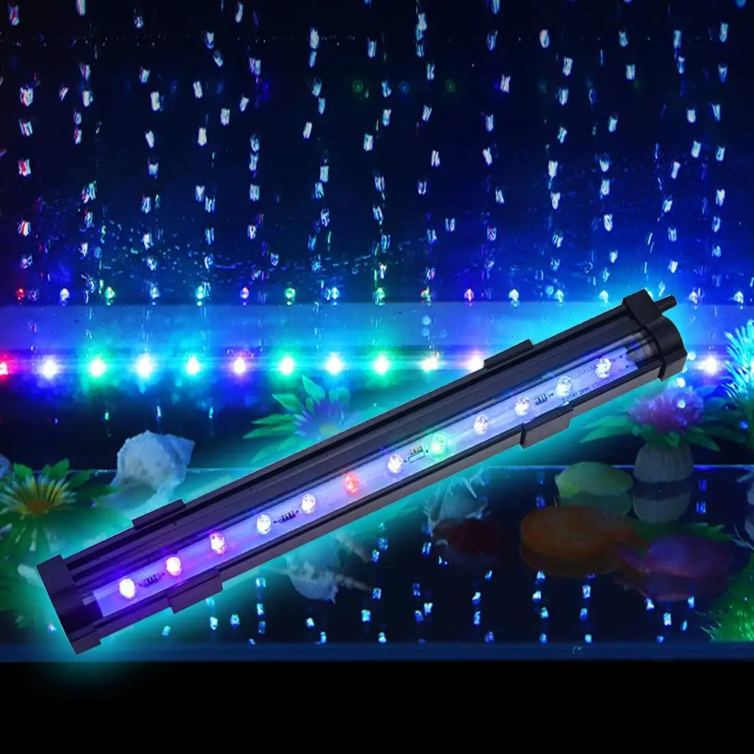 Aquarium Fish Tank Air Bubble Light, Submersible LED Fish Tank Light,16 Colors,Color Changing, Remote Control