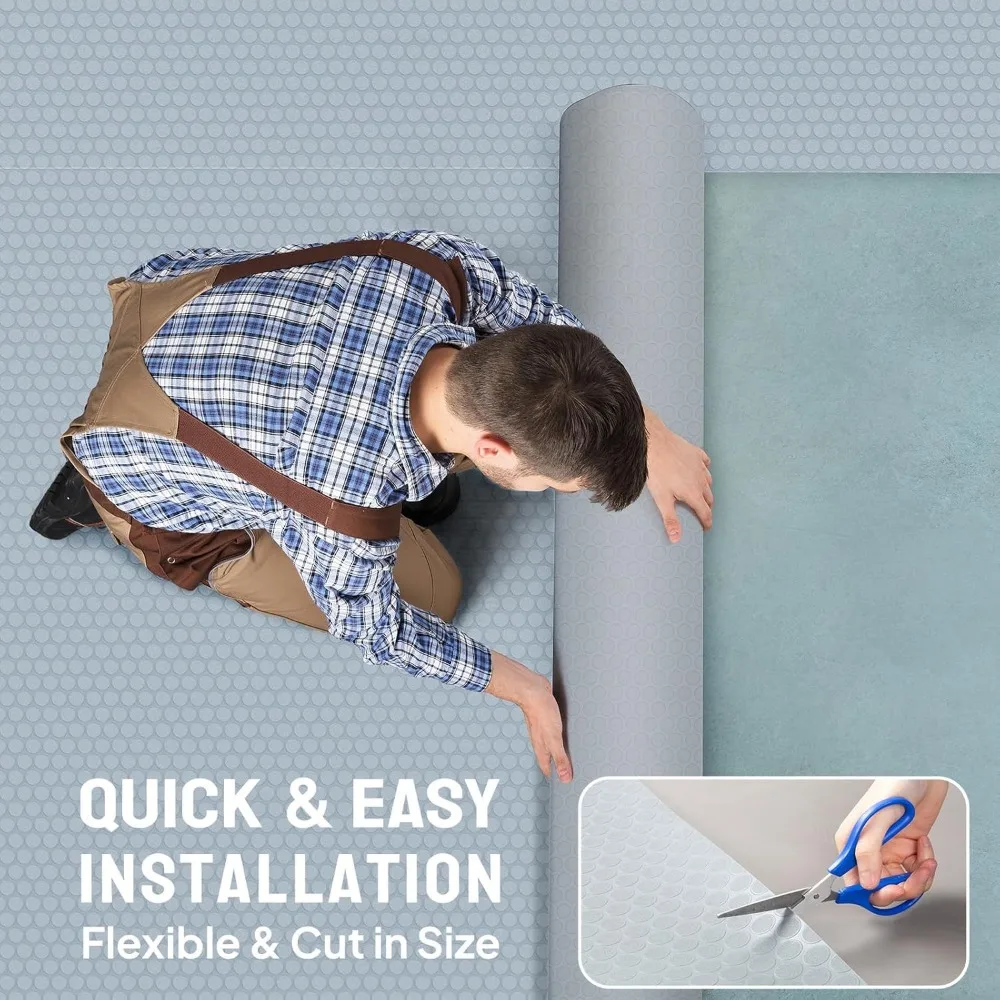 Garage Floor Mat 7.5x17 FT, Large PVC Roll for Car Parking Protection, RV Trailer Flooring, Water and Stain Resistant