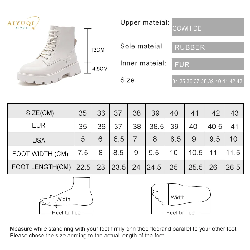 AIYUQI, botas Marton para mujer, botas de moto con cordones de otoño de cuero genuino, botines de mujer de estilo británico WHSLE MTO