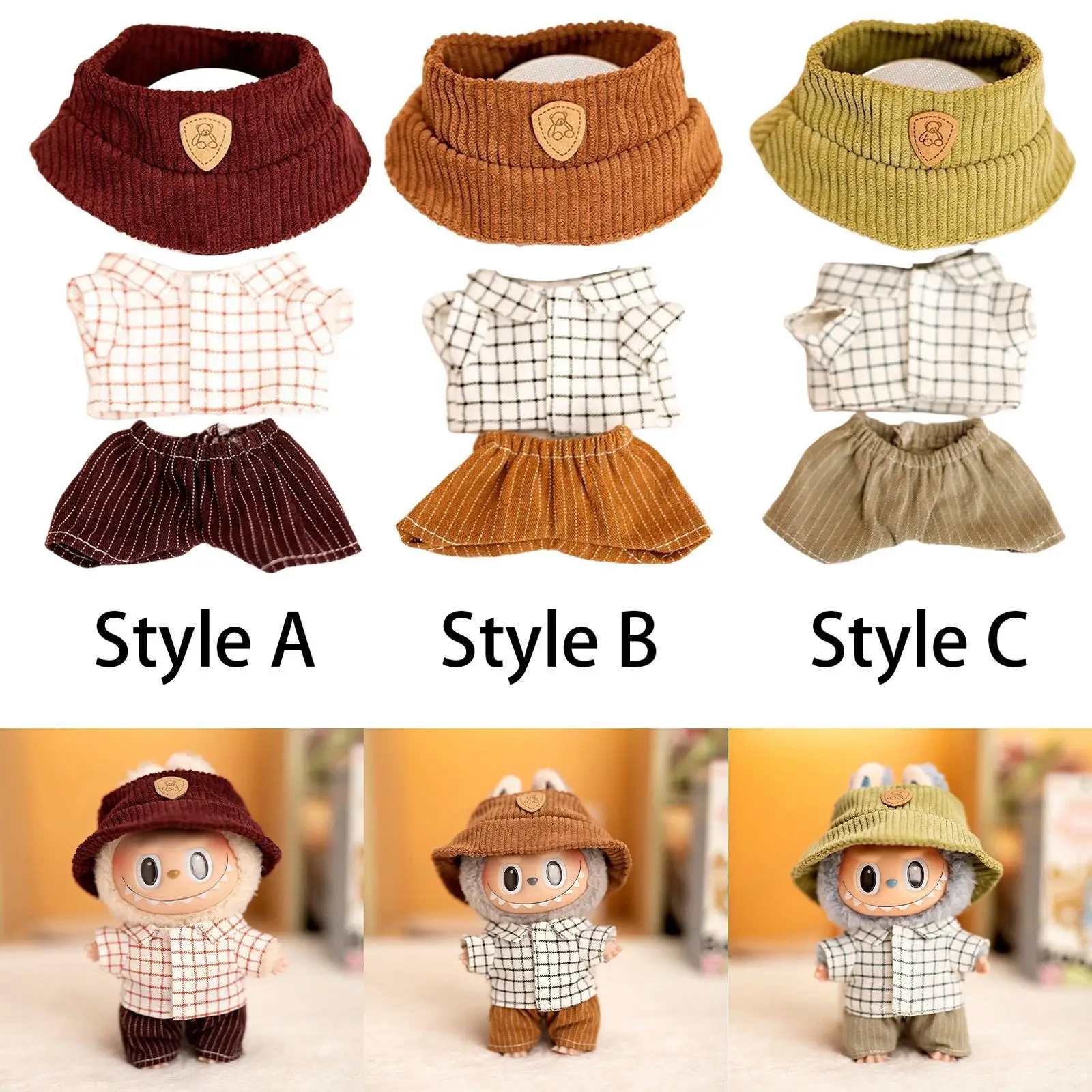 Pendant Plush Doll Hat T-shirt Pants Photo Prop Birthday Gift Cute Cloth Fabric for Cosplay Theme Party Costume Accessories