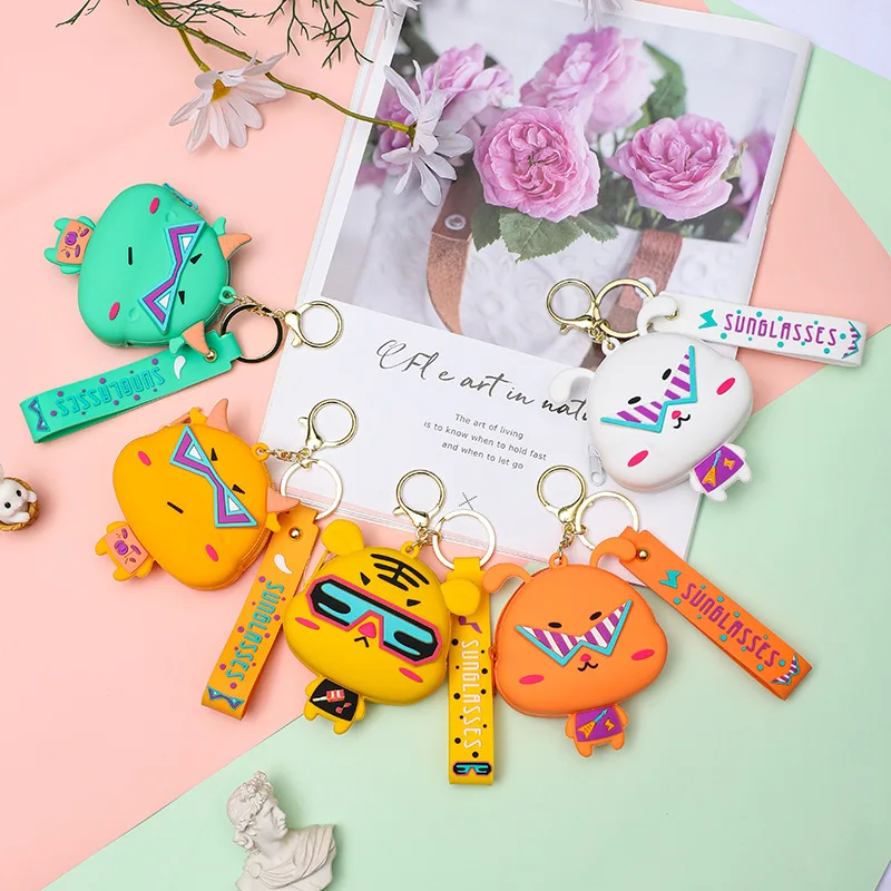 Minsoクリエイティブシリコンコインパース、子供用収納バッグ、キーホルダー、ペンダント、絶妙なバッグデコレーション、クレーンゲーム景品