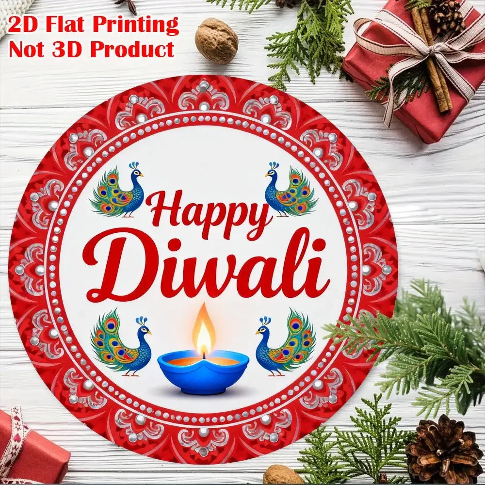 CIFBUY Retro Diwali Aluminum Wall Art Waterproof Wearproof Metal Sign Home Office Living Room Yard Decor Gift